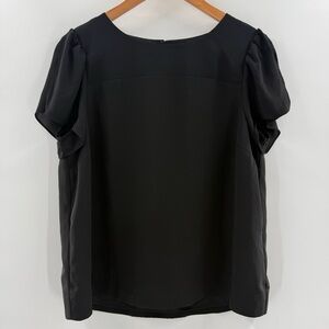 J. By J. Crew Tulip Sleeve Black Classic Blouse Fully Lined Size 10